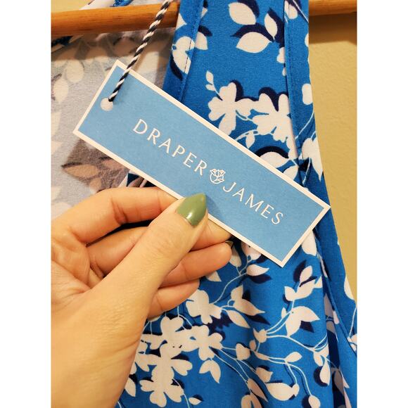 Draper James Ruffle Dress in Blue Shadow Floral - Picture 3 of 7